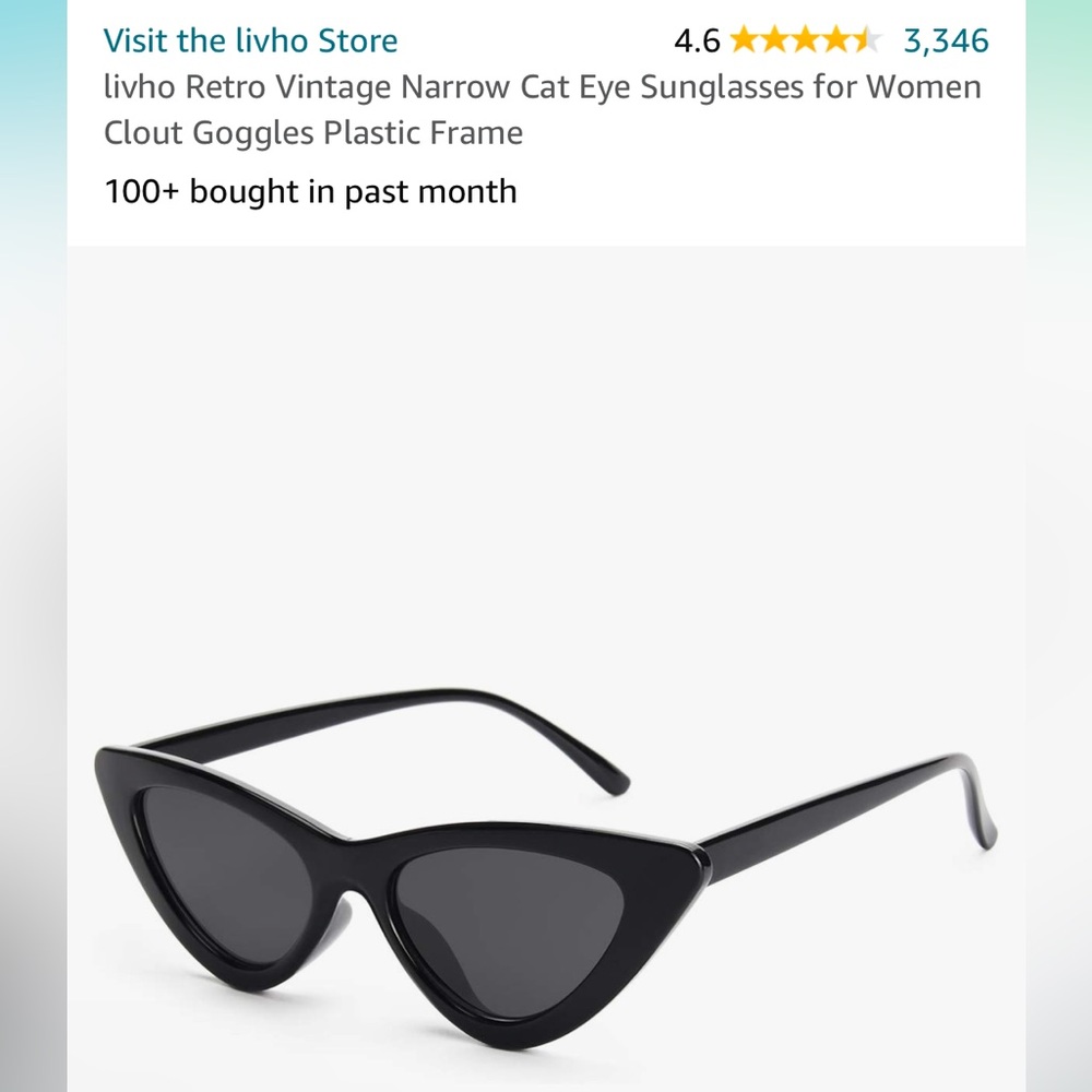 *FREE W/ PURCHASE* NWOT Livho Retro Vintage Narrow Cat Eye Sunglasses UV400